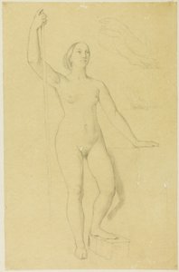Joan of Arc ve El Çizimleri için Çalışma by Jean Auguste Dominique Ingres