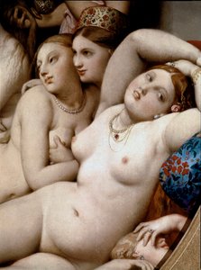 Türk hamamı, detay (ahşap üzeri yağ by Jean Auguste Dominique Ingres