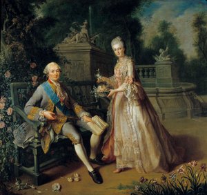 Louis Jean Marie de Bourbon, Penthievre Dükü (1725-1793) ve Orleans Düşesi olan kızı Louise Adelaide (1753-1821) ve Orleans kralı II. Louis Philippe dit Philippe Egalite (1747-1793) Jean Baptiste tarafından tablo Charpentier (1728)