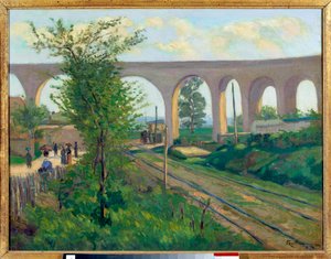 Arcueil'deki su kemeri, Sceaux demiryolu hattı by Jean Baptiste Armand Guillaumin