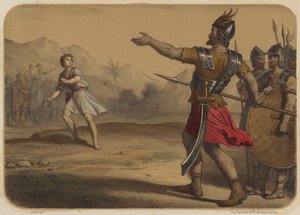 Goliath Defie David by Jean Baptiste Auguste Leloir