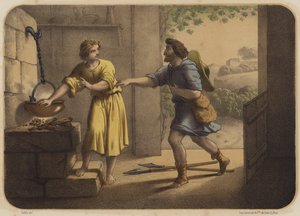 Yakup ve Esav by Jean Baptiste Auguste Leloir