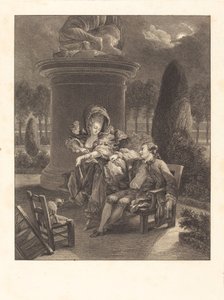 Thuileries akşamı by Jean Baptiste Blaise Simonet after Pierre Antoine Baudouin
