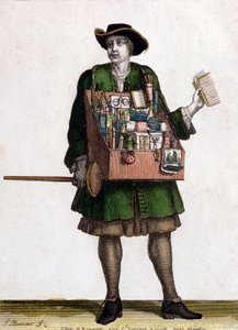 Haberdasher (renkli gravür) by Jean Baptiste Bonnart