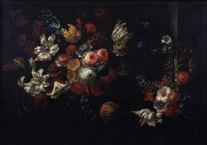 "Natürmort Buket" (Çiçekler) Tablosu Jan Baptiste Bosschaert (1667-1746) Puşkin Müzesi