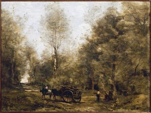 Wagnonville ormanlarında bir yol (tuval üzerine yağlı boya by Jean Baptiste Camille Corot