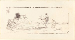Horseman ile gezi ziyareti by Jean Baptiste Camille Corot