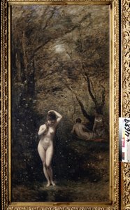 "Diane au bain" (Diana banyosu) Camille Corot (1796-1875) tarafından yapılan boyama 1873-1874 Puşkin Müzesi, Moskova by Jean Baptiste Camille Corot