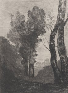 Roma çevresi, 1866. by Jean Baptiste Camille Corot