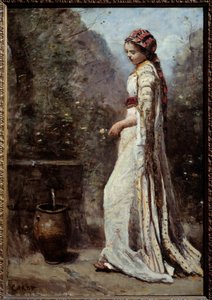 Yunan kızının çeşmesi var. Camille Corot