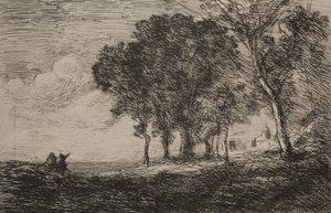 İtalyan Peyzaj, c. 1865. by Jean Baptiste Camille Corot