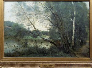 Yalanmış bir ağaçlı gölet Boyama Camille Corot (1796-1875) 19. yüzyıl Reims, Musee des Beaux Arts by Jean Baptiste Camille Corot