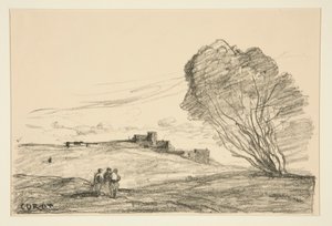 Le Fort d?tach? (Uzak Kale) by Jean Baptiste Camille Corot
