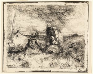 Küçük kızkardeş by Jean-Baptiste-Camille Corot