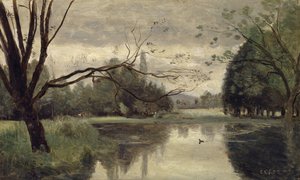 Ördek göleti, 1855-1859. by Jean Baptiste Camille Corot