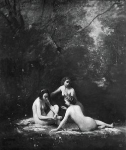 Banyodan Ayrılan Periler, 1843. by Jean Baptiste Camille Corot