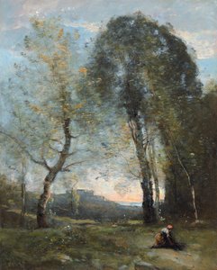 Odun Toplayan Köylü Kadın, İtalya, c. 1870-2 by Jean Baptiste Camille Corot