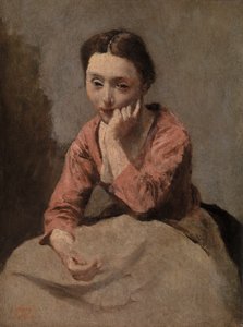 Dalgın Genç Kadın (Jeune femme dalgın) by Jean Baptiste Camille Corot