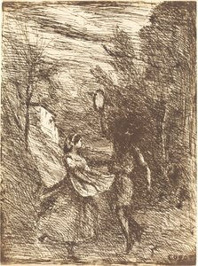 Saltarello (Saltarelle) by Jean Baptiste Camille Corot