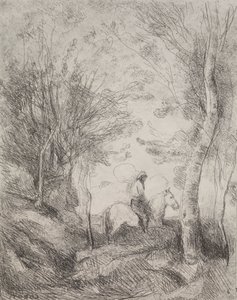 Ormandaki Büyük Şövalye by Jean Baptiste Camille Corot