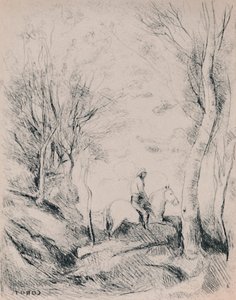 Ormandaki Süvari, 1854 dolayları, 1946 by Jean Baptiste Camille Corot
