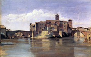 San Bartolomeo Adası by Jean Baptiste Camille Corot