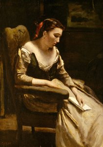 Mektup, yaklaşık 1865. by Jean Baptiste Camille Corot