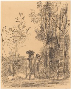 Ormandaki Buluşma Korudaki Buluşma, 1871. by Jean Baptiste Camille Corot