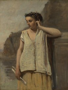 İlham Perisi: Tarih, ca. 1865. by Jean Baptiste Camille Corot