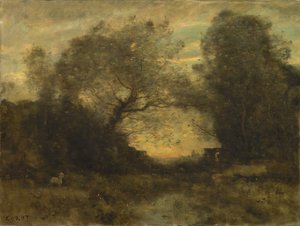 Ormanın Girişindeki Gölet, 1860-75 dolayları by Jean Baptiste Camille Corot