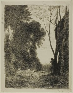 Genç Çoban, ikinci tabak by Jean Baptiste Camille Corot
