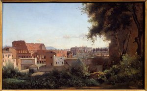 Camille Corot (1796-1875) tarafından yapılan Farnese Bahçeleri Tablosundan Roma