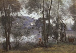 Ville d"Avray: Yeşilliklerin İçinden Görülen Göl, 1865-1870 by Jean Baptiste Camille Corot