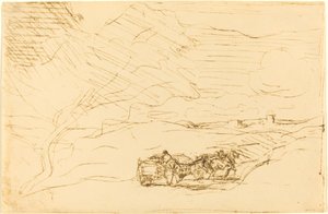 Vagon Kasabaya Gidiyor Le Chariot allant a la ville, 1860. by Jean Baptiste Camille Corot