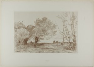Söğütler ve Ak Kavaklar by Jean Baptiste Camille Corot