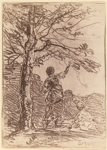 genç kadın ve ölüm by Jean Baptiste Camille Corot