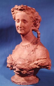 Eugenie-Marie de Montijo de Guzman büstü (1826-1920) Teba Kontesi (pişmiş toprak) by Jean Baptiste Carpeaux