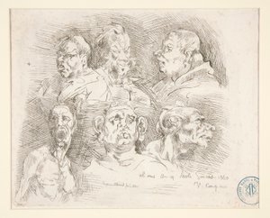 Grotesk Kafaların Eskizleri by Jean Baptiste Carpeaux