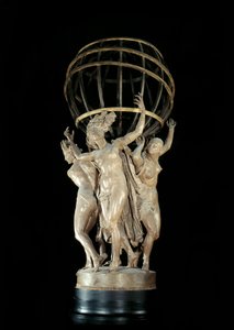 Jean Baptiste (Jean-Baptiste) Carpeaux (1827-1875) tarafından Dünya Heykelini Destekleyen Dünyanın Dört Parçası 19. yüzyıl Paris, Musee d