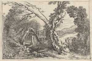 Erkek ve kadın kazma, "Yeni Bir Landskips Kitabı" ndan plaka, 1637