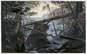 Parahiba nehrini geçen Kızılderililer by Jean Baptiste Debret