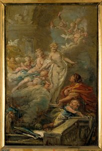 Pygmalion ve Galatee Sketch, Jean Baptiste Deshays (1729-1765) 18. yüzyıl Güneşi. 0.49 x 0.33 m. Güzel Sanatlar Müzesi Turları by Jean Baptiste Deshays