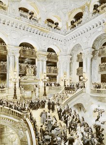 Inauguration of the Paris Opera House, 5th January 1875, 1878 (wc und white on paper) by Jean Baptiste Edouard Detaille