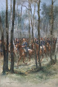 Atlı Askerler, 1884 (kağıt üzerine siyah mürekkep ve gövde rengi)