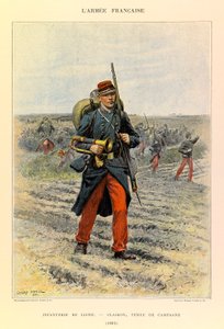 Types and Uniforms of the French Armee of Captain Jules Richard, illustrated by Edouard Detaille (1848-1912): Line Infantry; Clairon in Field Dress in 1885, Private Collection by Jean Baptiste Edouard Detaille