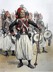 Zouave Davul majör, Kuzey Afrika by Jean Baptiste Edouard Detaille