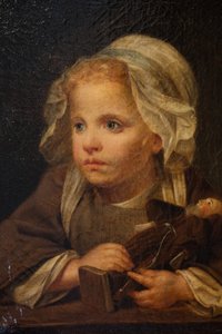 Kapuçinli Kız, detay by Jean Baptiste Greuze