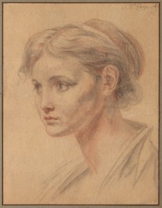 Bir Kızın Başı, 1763. by Jean Baptiste Greuze