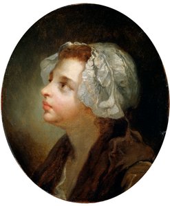 Bir Kızın Başı, 18. yüzyıl by Jean Baptiste Greuze