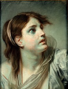 Genç Kızın Başı (kağıt üzerinde pastel) by Jean Baptiste Greuze